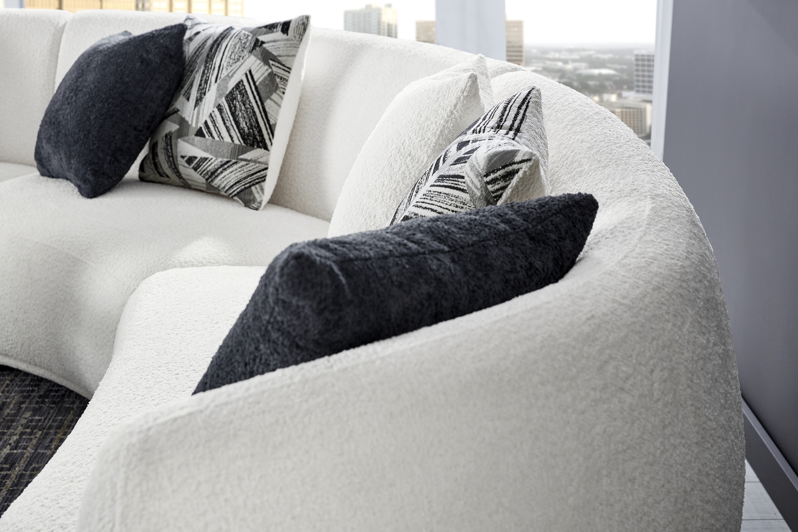 Soho Heights White 3 Pc Sectional - Thumbnail - Image 3