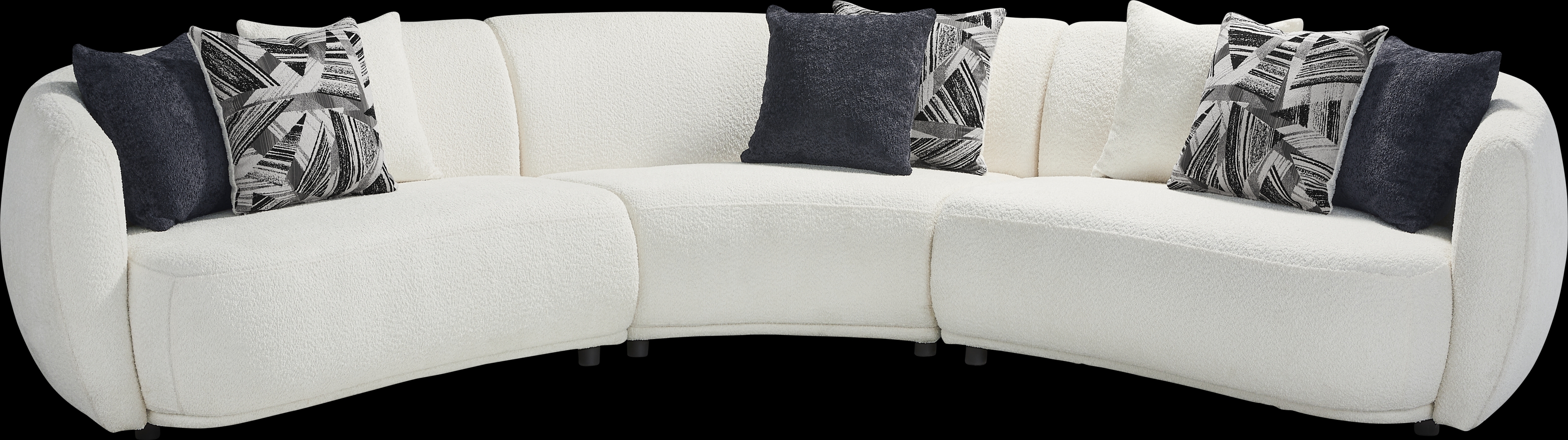 Soho Heights White 3 Pc Sectional - Thumbnail - Image 1