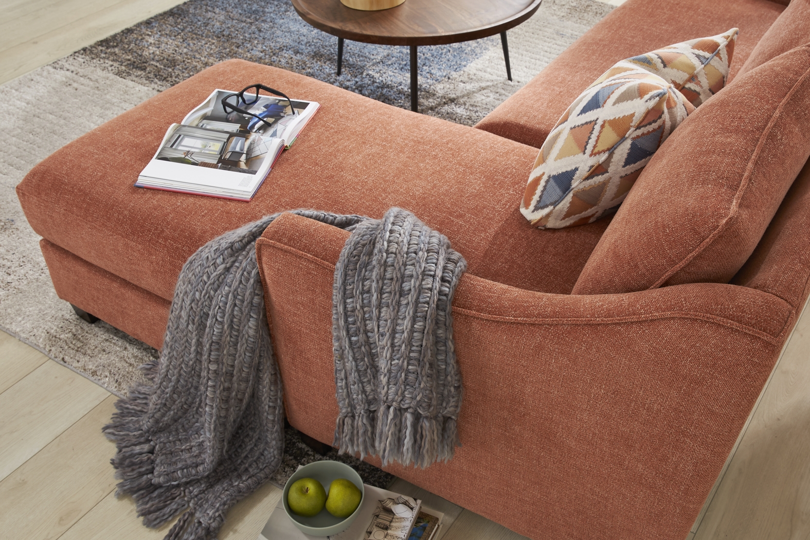 Soho Place Russet 6 Pc Living Room with Gel Foam Sleeper Chaise Sofa - Thumbnail - Image 7