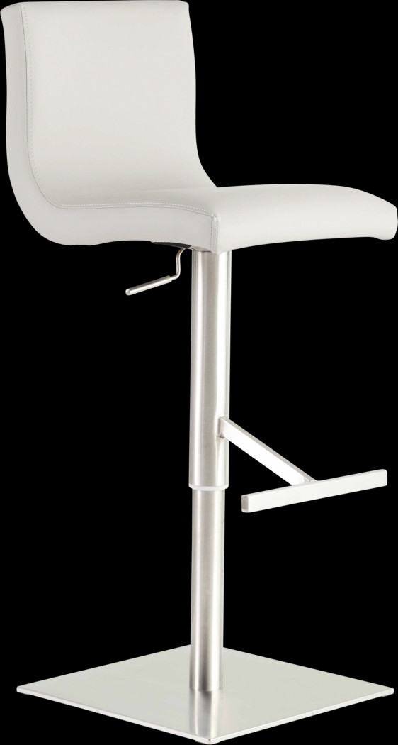 Soileau White Adjustable Stool - Thumbnail - Image 1