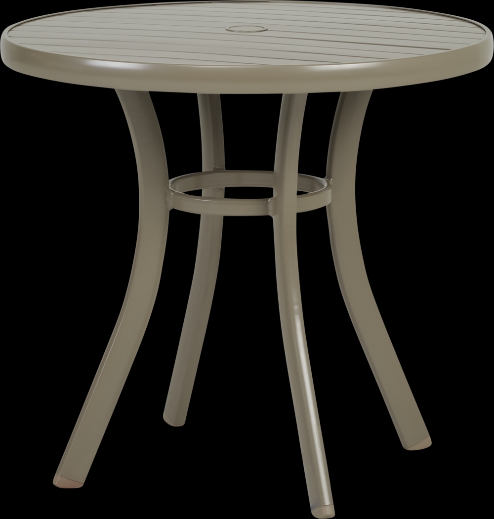 Solana Taupe 32 in. Round Outdoor Dining Table - Thumbnail - Image 1