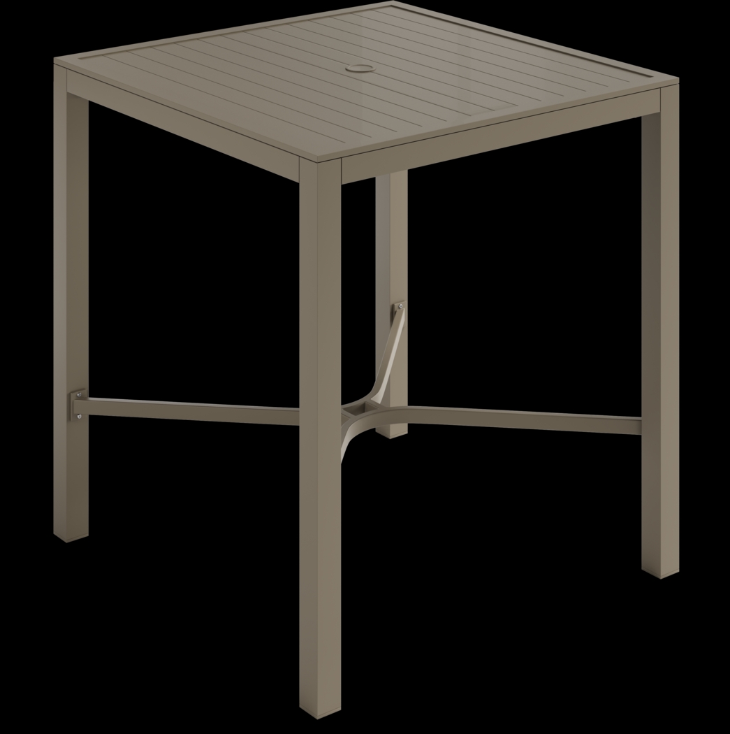 Solana Taupe 38 in. Square Bar Height Outdoor Dining Table - Thumbnail - Image 1