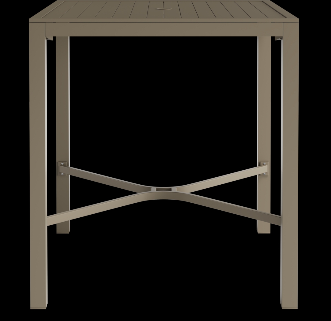 Solana Taupe 3 Pc Outdoor Bar Height Dining Set with Swivel Stools - Thumbnail - Image 3