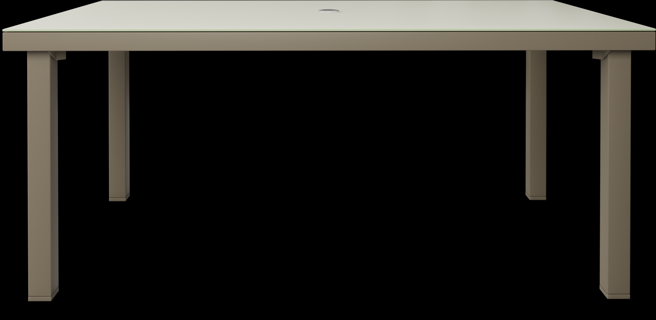 Solana Taupe 70 in. Glass Rectangle Outdoor Dining Table - Thumbnail - Image 3