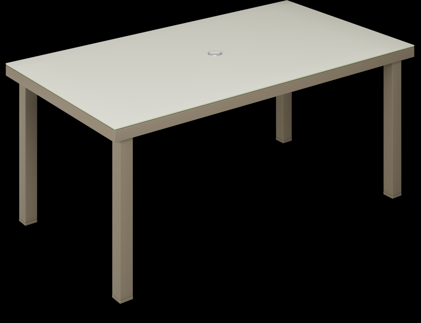 Solana Taupe 70 in. Glass Rectangle Outdoor Dining Table - Thumbnail - Image 4