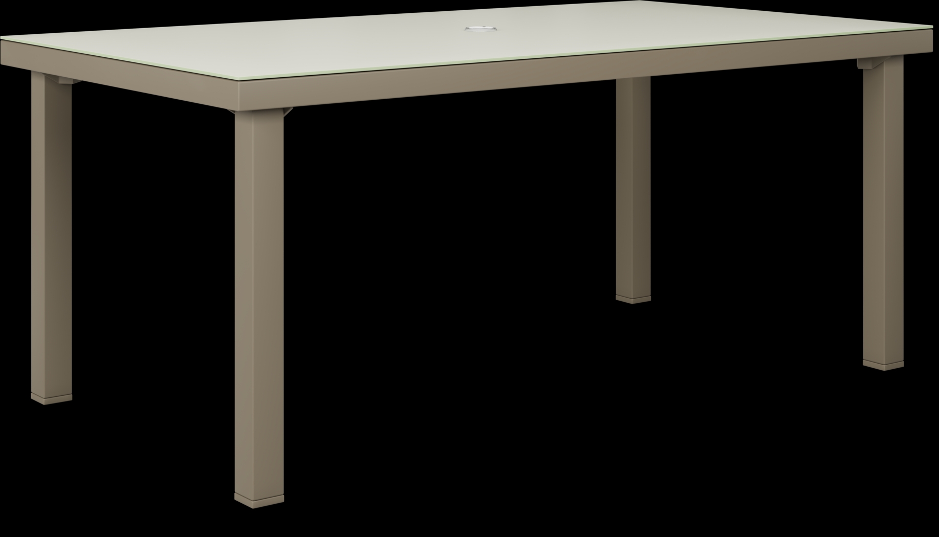 Solana Taupe 70 in. Glass Rectangle Outdoor Dining Table - Thumbnail - Image 1