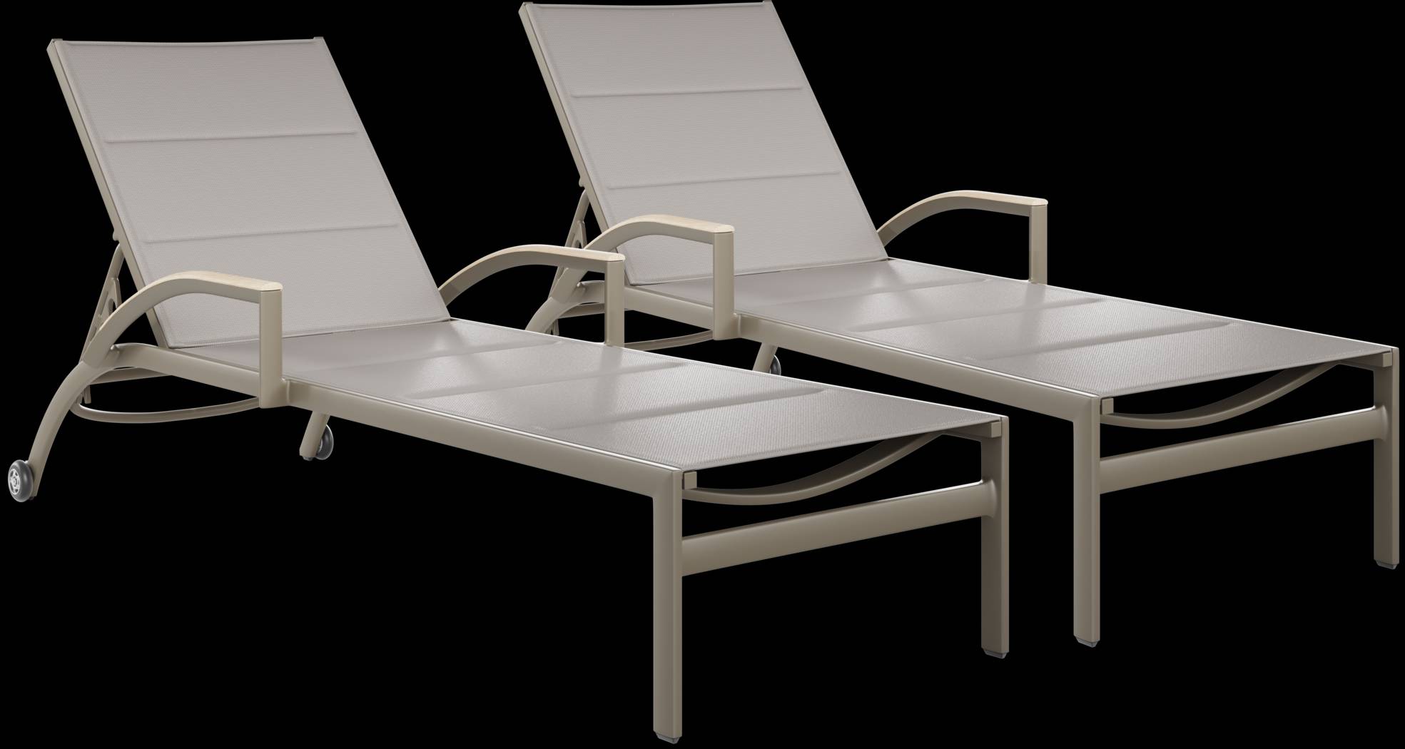 Solana Taupe Outdoor Chaises, Set of 2 - Thumbnail - Image 1