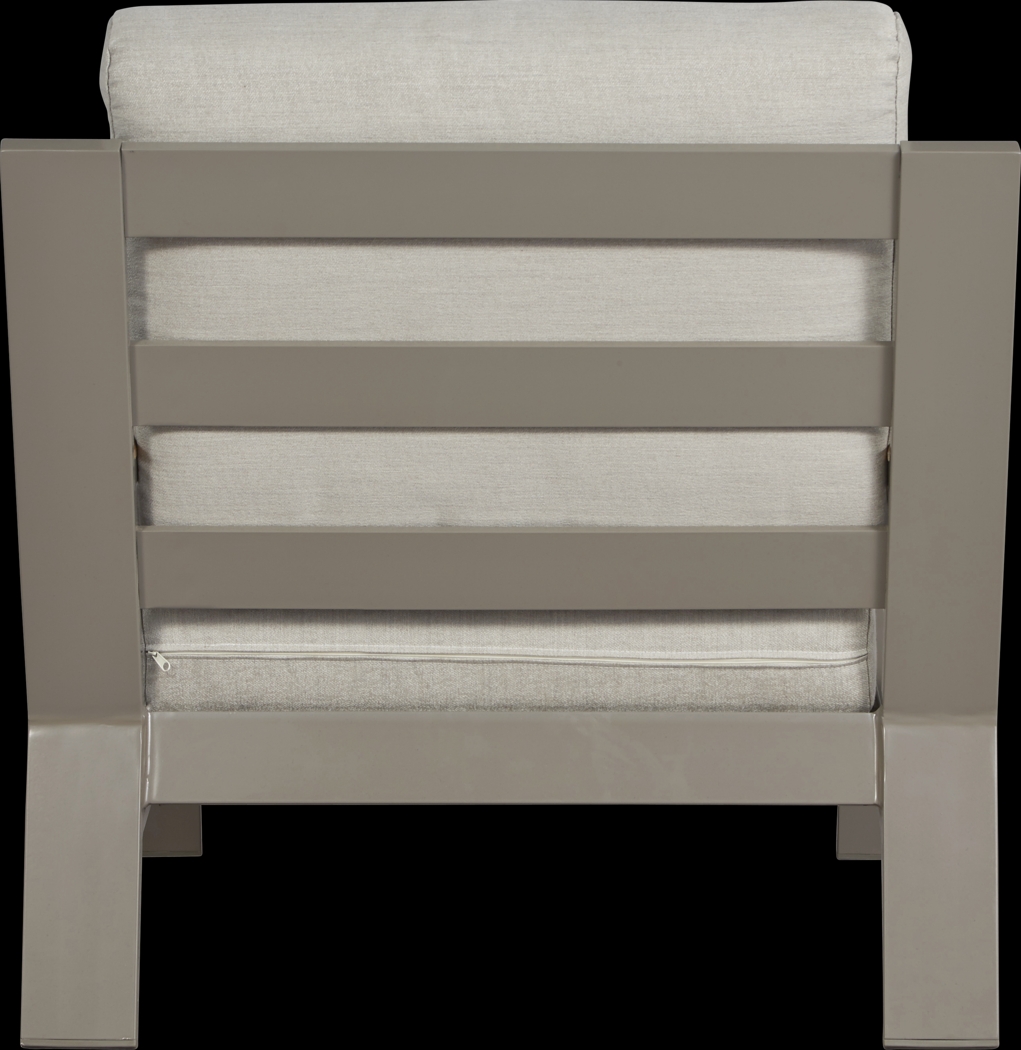 Solana Taupe Outdoor Club Chair with Beige Cushions - Thumbnail - Image 4