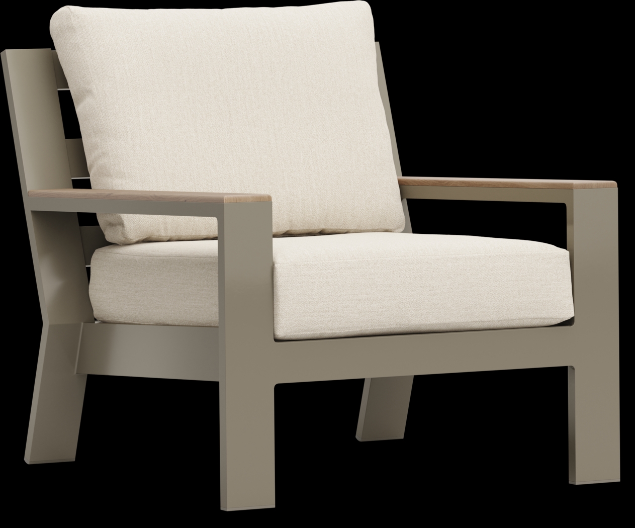 Solana Taupe 4 Pc Outdoor Loveseat Seating Set With Bisque Cushions - Thumbnail - Image 4