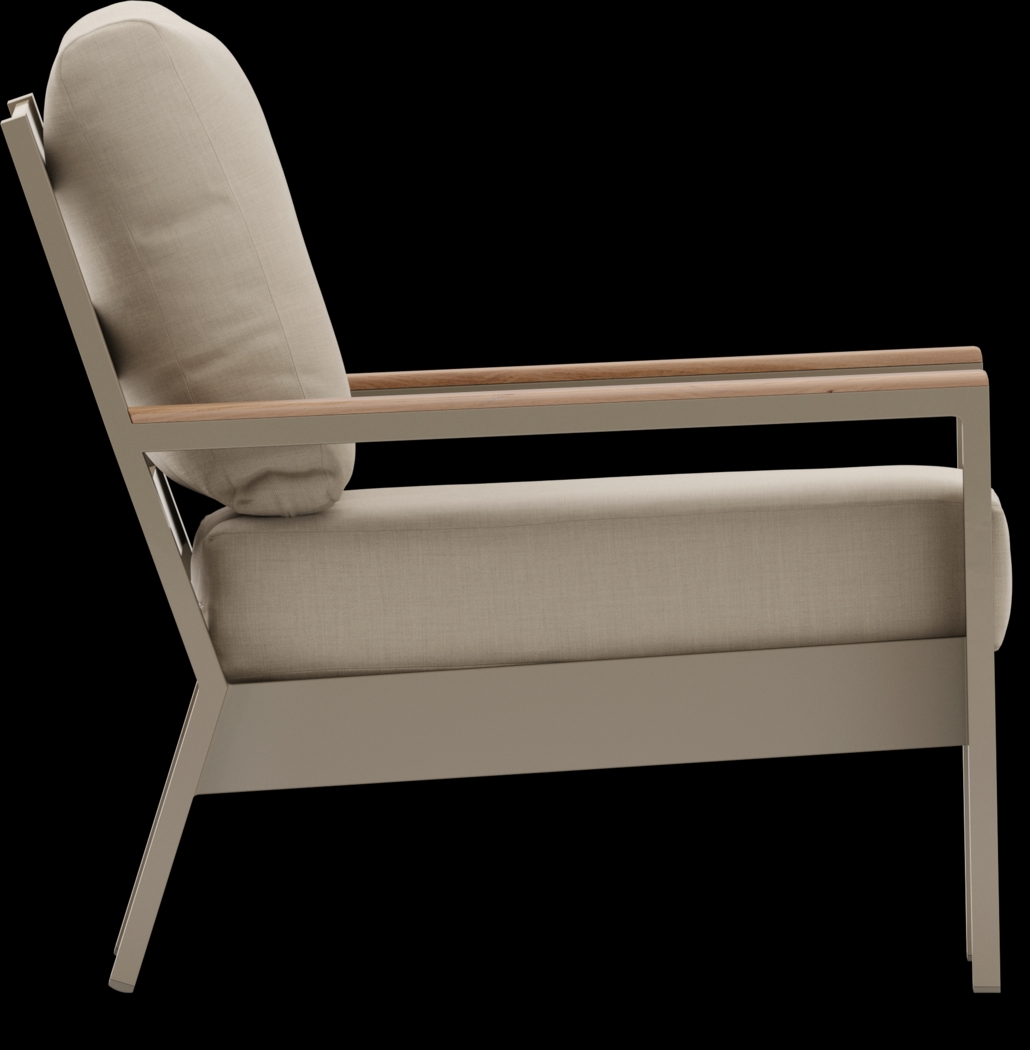 Solana Taupe 4 Pc Outdoor Loveseat Seating Set With Buff Cushions - Thumbnail - Image 8