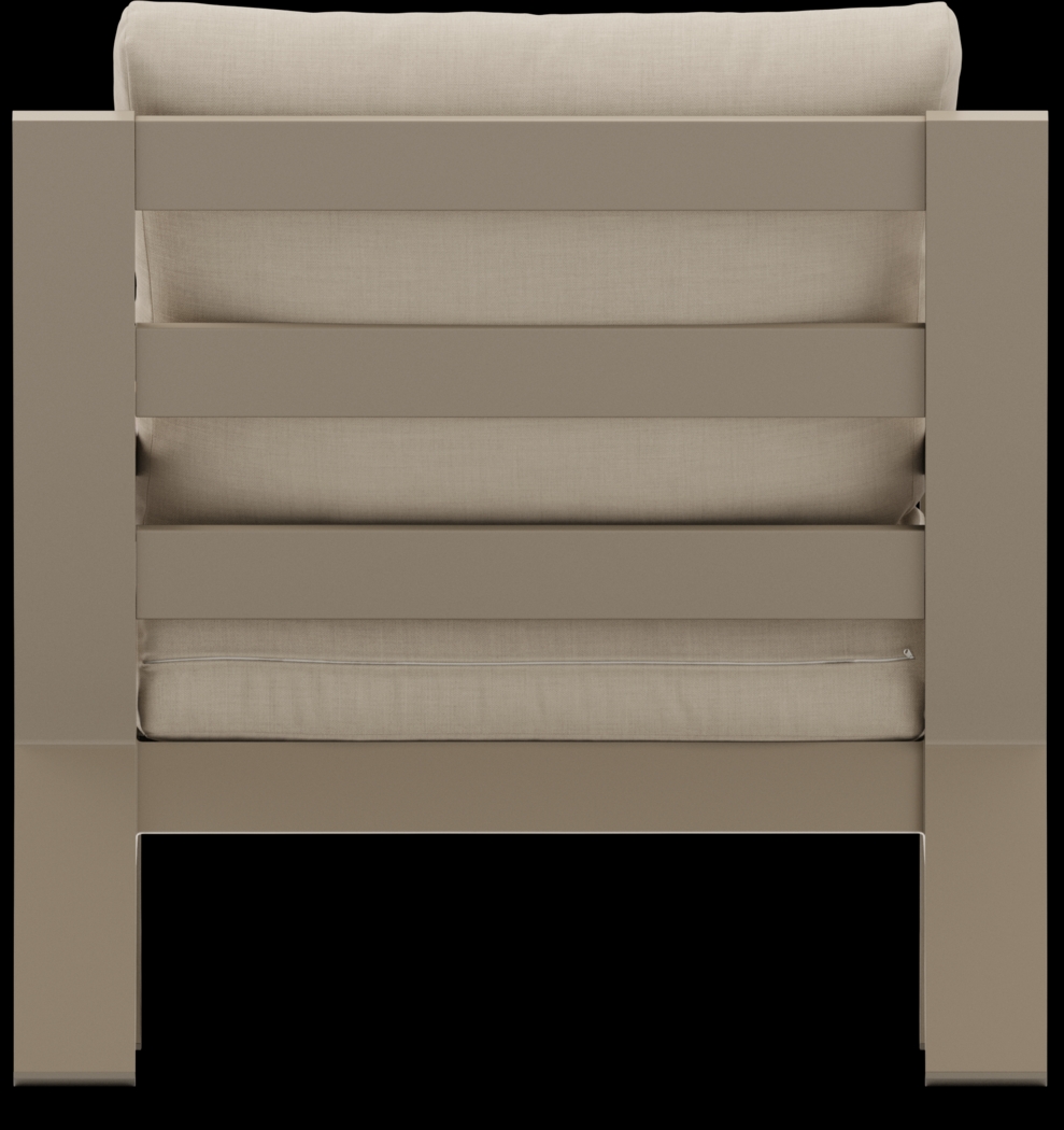 Solana Taupe 4 Pc Outdoor Loveseat Seating Set With Buff Cushions - Thumbnail - Image 9