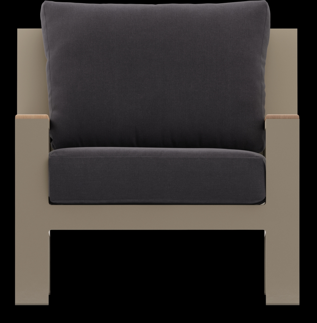 Solana Taupe Outdoor Club Chair with Charcoal Cushions - Thumbnail - Image 3
