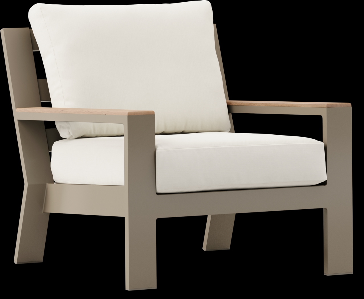 Solana Taupe 4 Pc Outdoor Sofa Seating Set With Natural Cushions - Thumbnail - Image 6