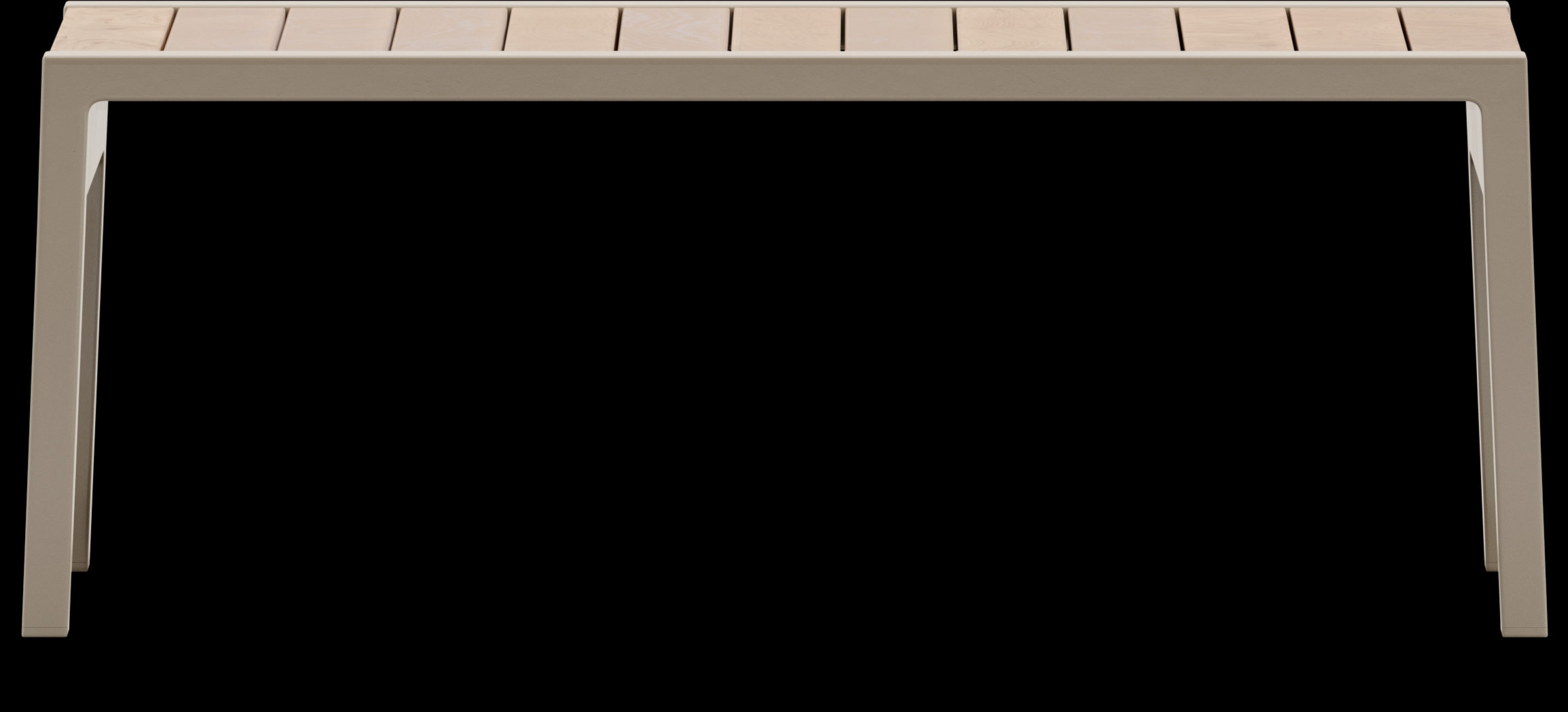 Solana Taupe Outdoor Cocktail Table with Teak Top - Thumbnail - Image 3