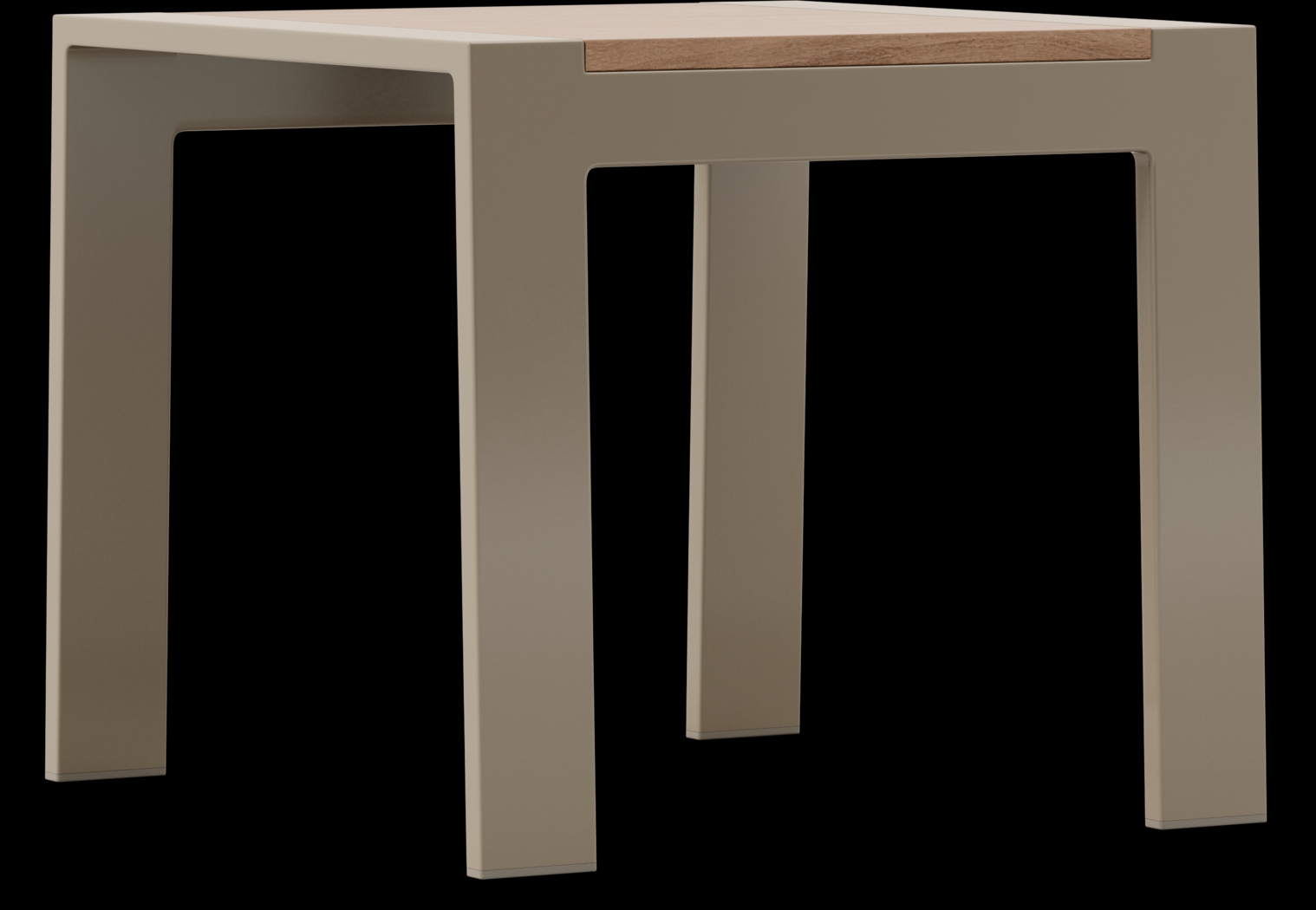 Solana Taupe Outdoor End Table with Teak Top - Thumbnail - Image 1