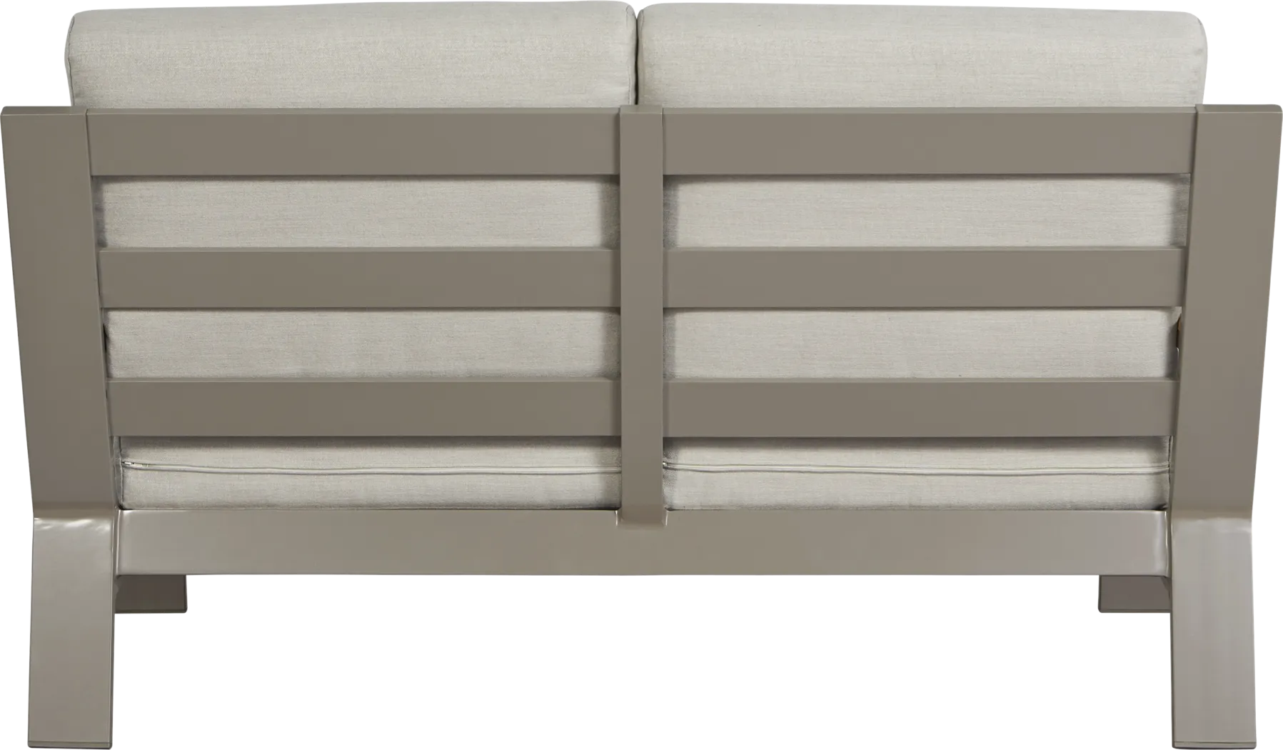 Solana Taupe Outdoor Loveseat with Beige Cushions - Thumbnail - Image 3