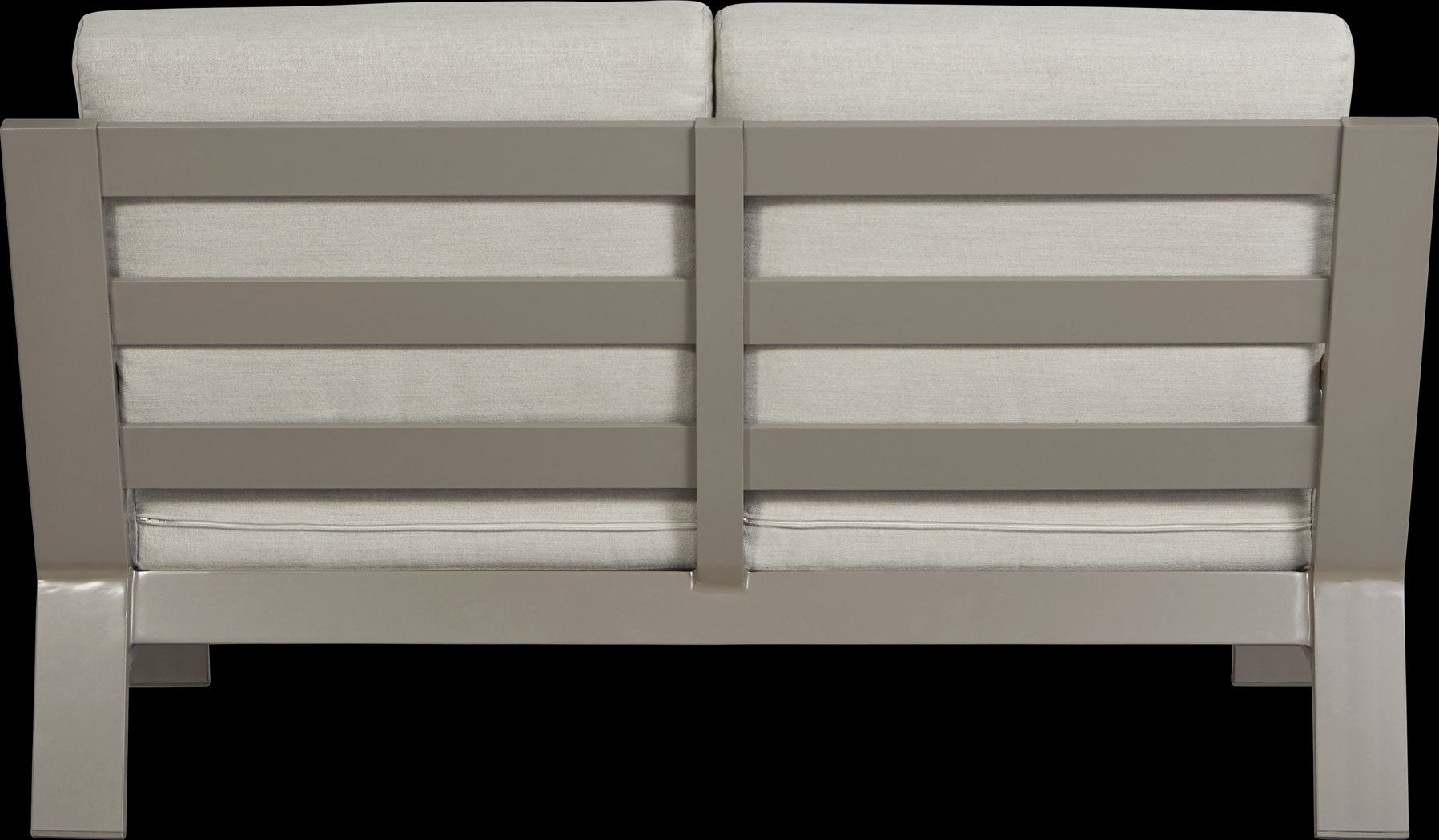 Solana Taupe Outdoor Loveseat with Beige Cushions - Thumbnail - Image 2