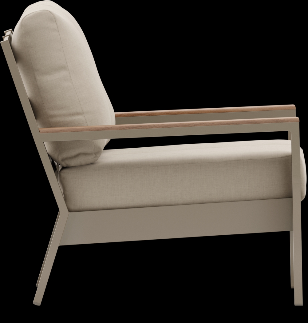 Solana Taupe 4 Pc Outdoor Loveseat Seating Set With Buff Cushions - Thumbnail - Image 4