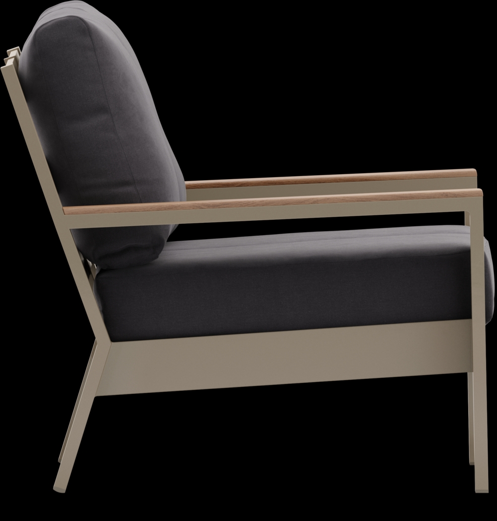 Solana Taupe 4 Pc Outdoor Loveseat Seating Set With Charcoal Cushions - Thumbnail - Image 4