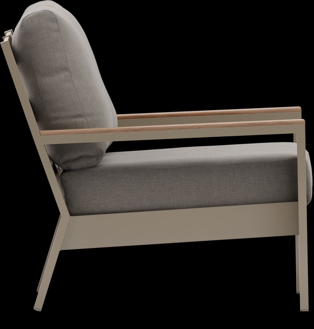 Solana Taupe 4 Pc Outdoor Loveseat Seating Set With Mushroom Cushions - Thumbnail - Image 4