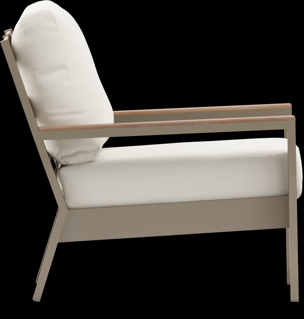 Solana Taupe Outdoor Loveseat with Natural Cushions - Thumbnail - Image 3