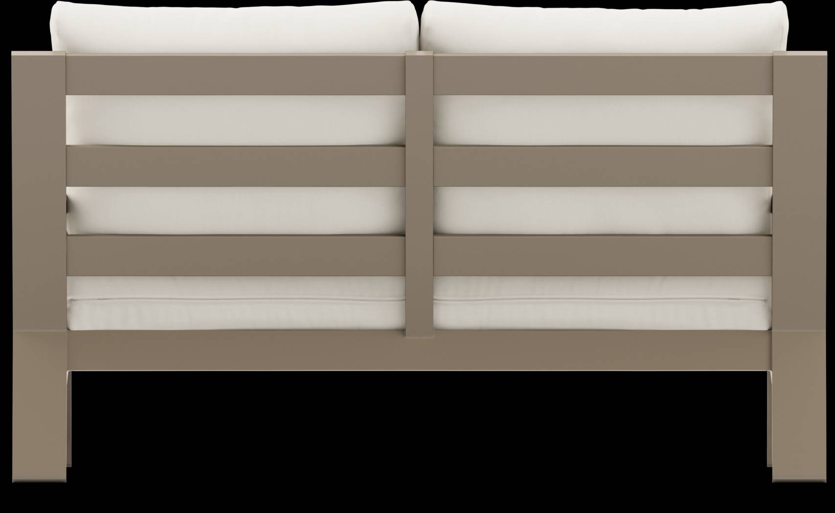 Solana Taupe Outdoor Loveseat with Natural Cushions - Thumbnail - Image 4