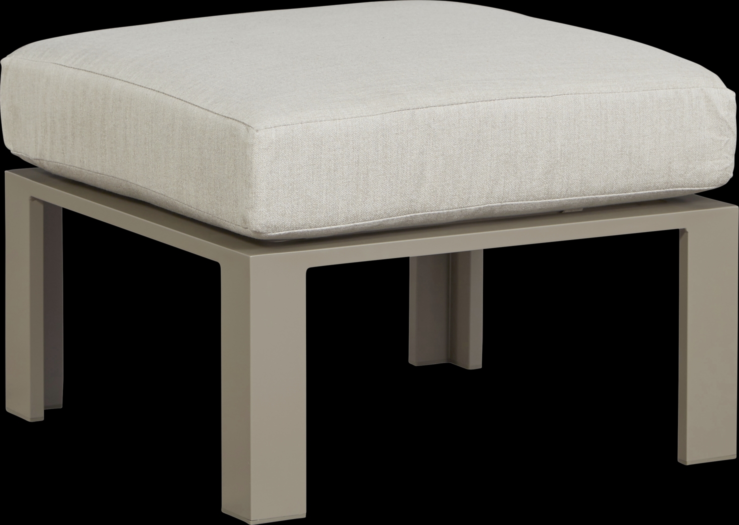 Solana Taupe Outdoor Ottoman with Beige Cushion - Thumbnail - Image 1