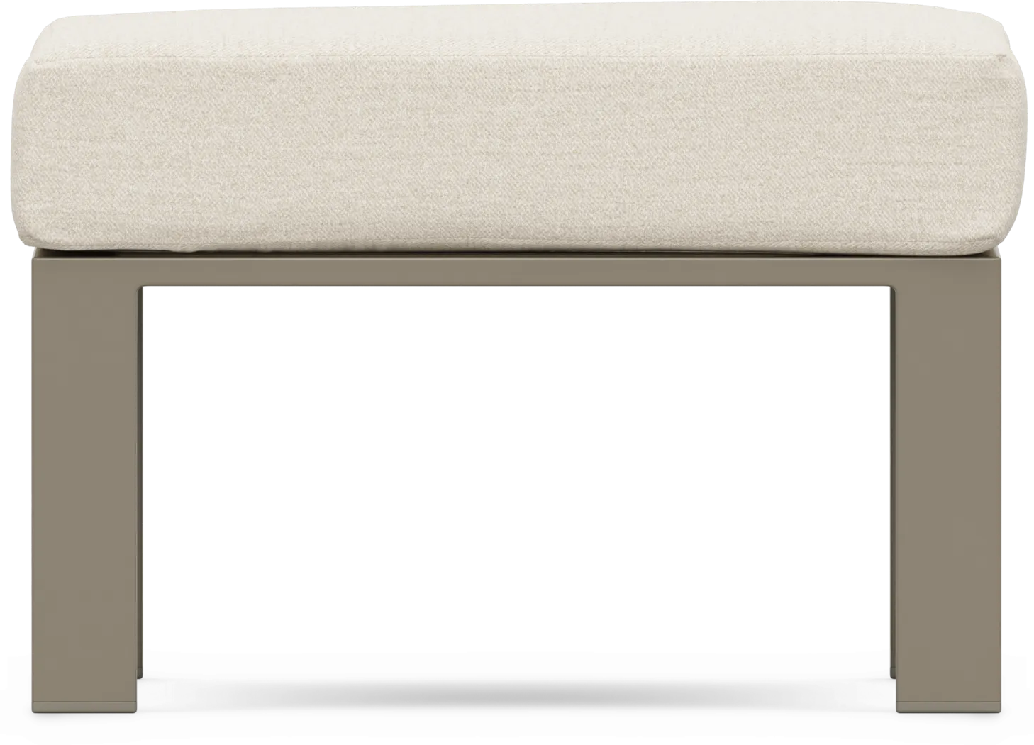 Solana Taupe Outdoor Ottoman with Bisque Cushion - Thumbnail - Image 2