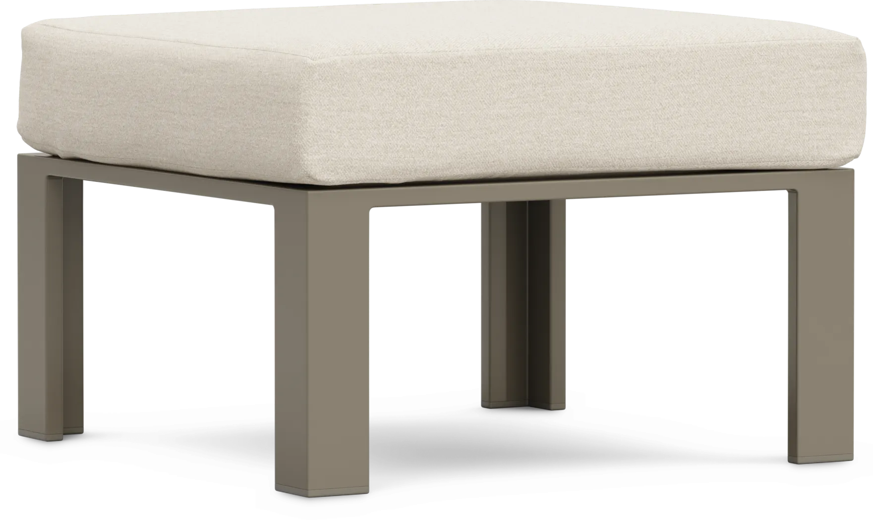 Solana Taupe Outdoor Ottoman with Bisque Cushion - Thumbnail - Image 1