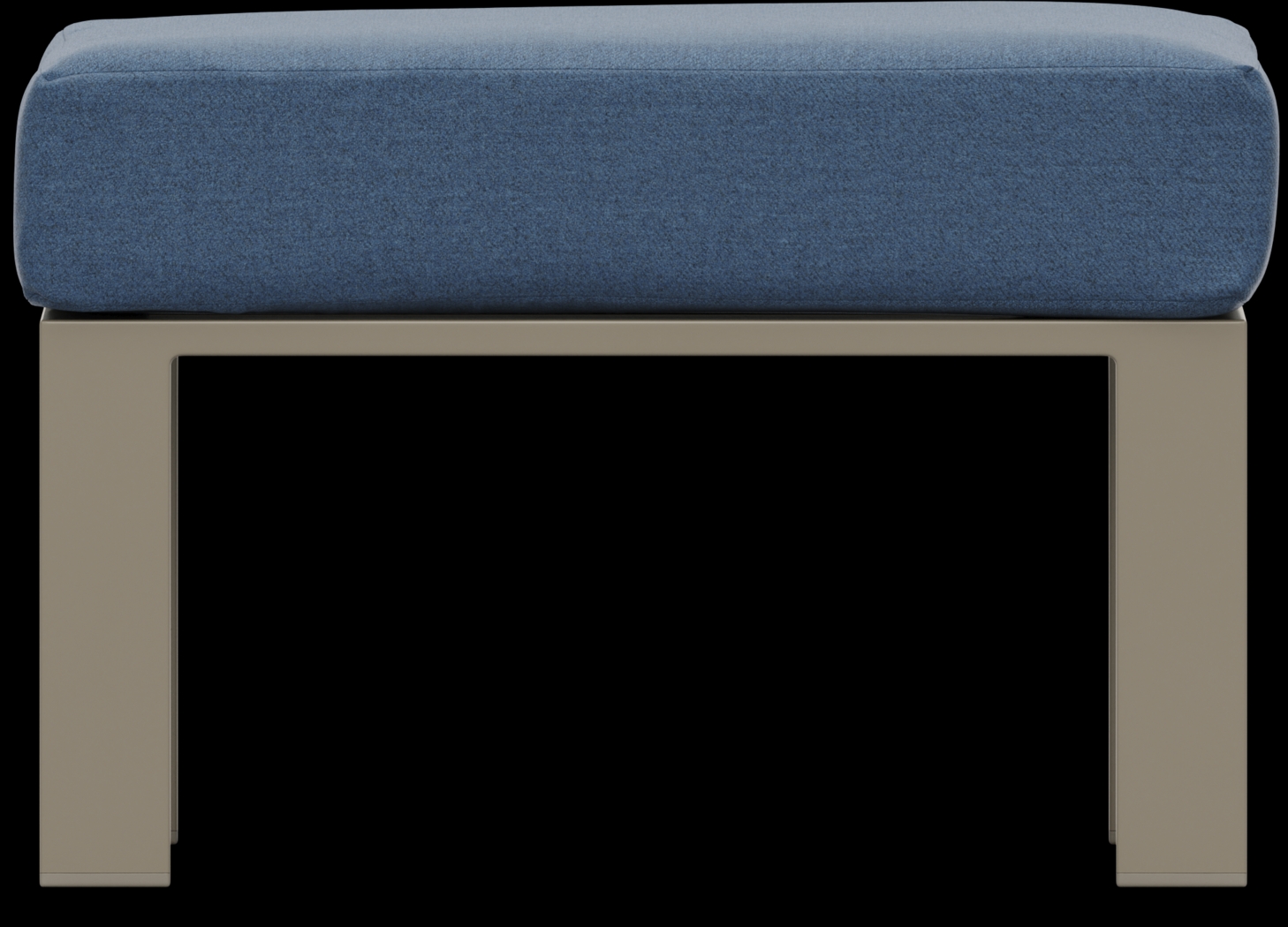 Solana Taupe Outdoor Ottoman with Blueberry Cushion - Thumbnail - Image 2