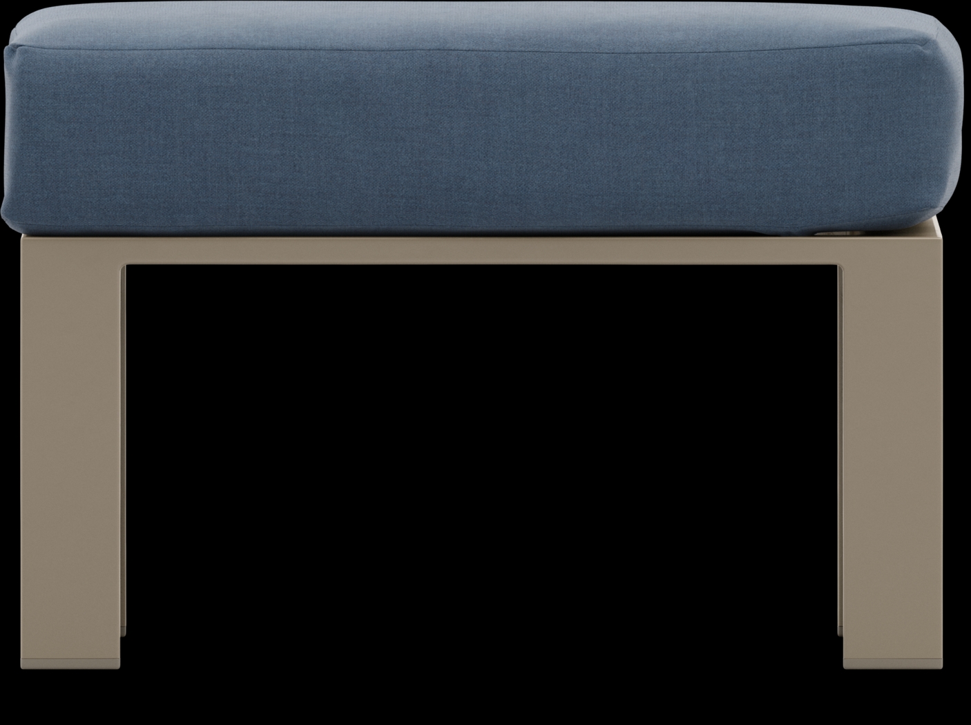 Solana Taupe Outdoor Ottoman with Blueberry Cushion - Thumbnail - Image 3