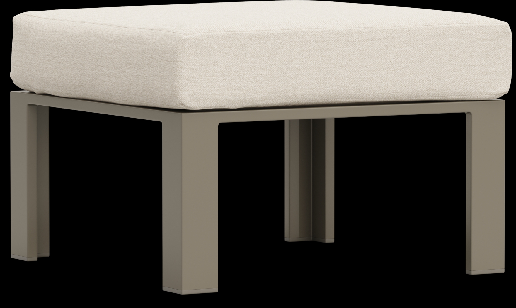 Solana Taupe Outdoor Ottoman with Buff Cushion - Thumbnail - Image 1