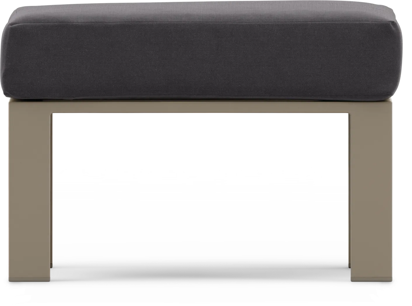 Solana Taupe Outdoor Ottoman with Charcoal Cushion - Thumbnail - Image 2