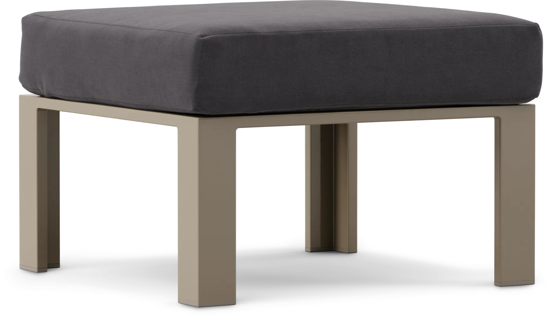 Solana Taupe Outdoor Ottoman with Charcoal Cushion - Thumbnail - Image 1