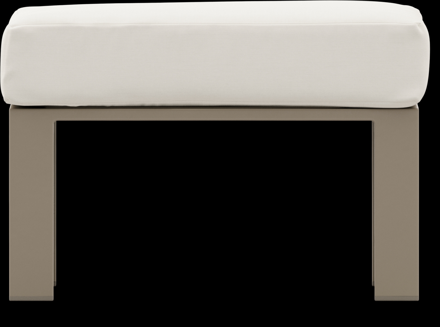 Solana Taupe Outdoor Ottoman with Natural Cushion - Thumbnail - Image 2