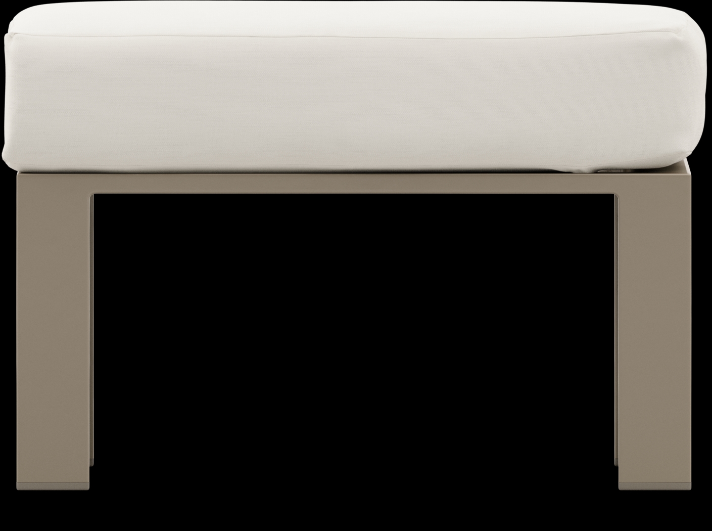 Solana Taupe Outdoor Ottoman with Natural Cushion - Thumbnail - Image 3