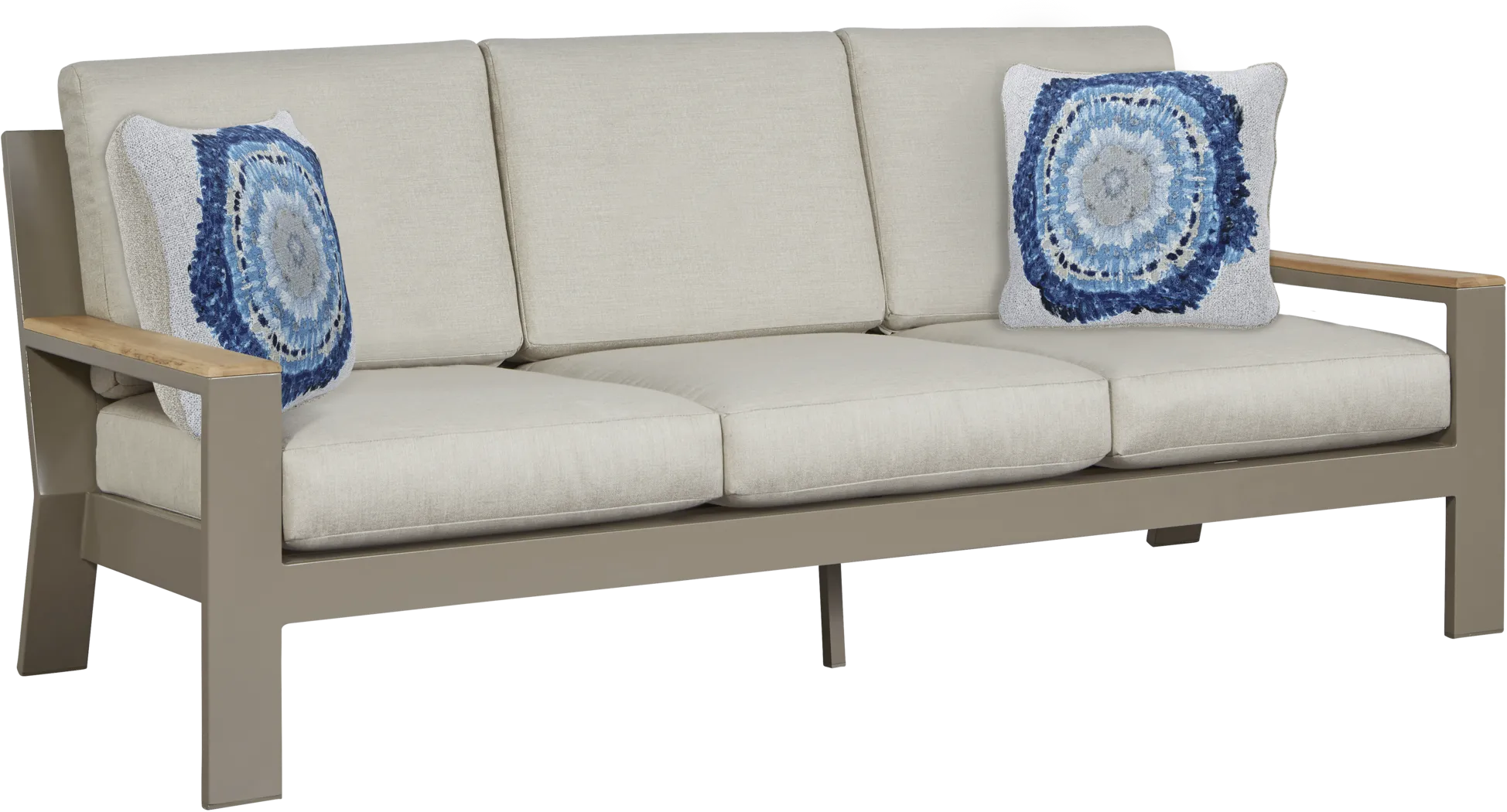 Solana Taupe 4 Pc Outdoor Seating Set with Beige Cushions - Thumbnail - Image 3