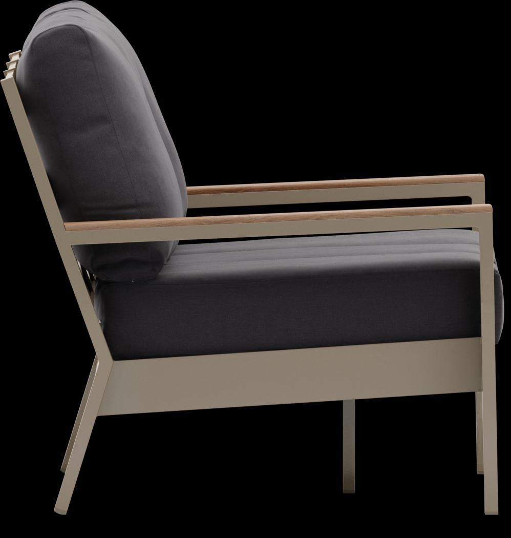 Solana Taupe Outdoor Sofa with Charcoal Cushions - Thumbnail - Image 4