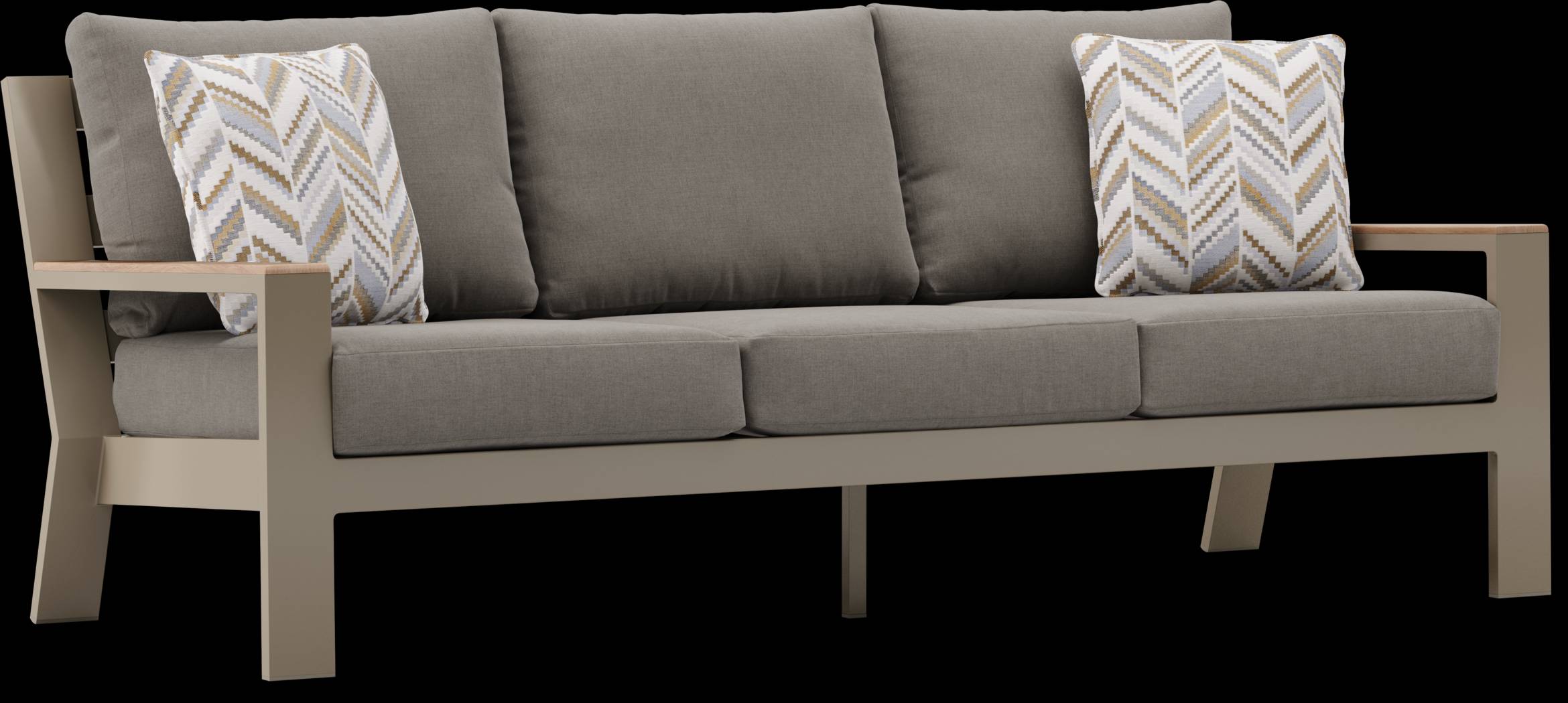 Solana Taupe 4 Pc Outdoor Sofa Seating Set With Mushroom Cushions - Thumbnail - Image 3