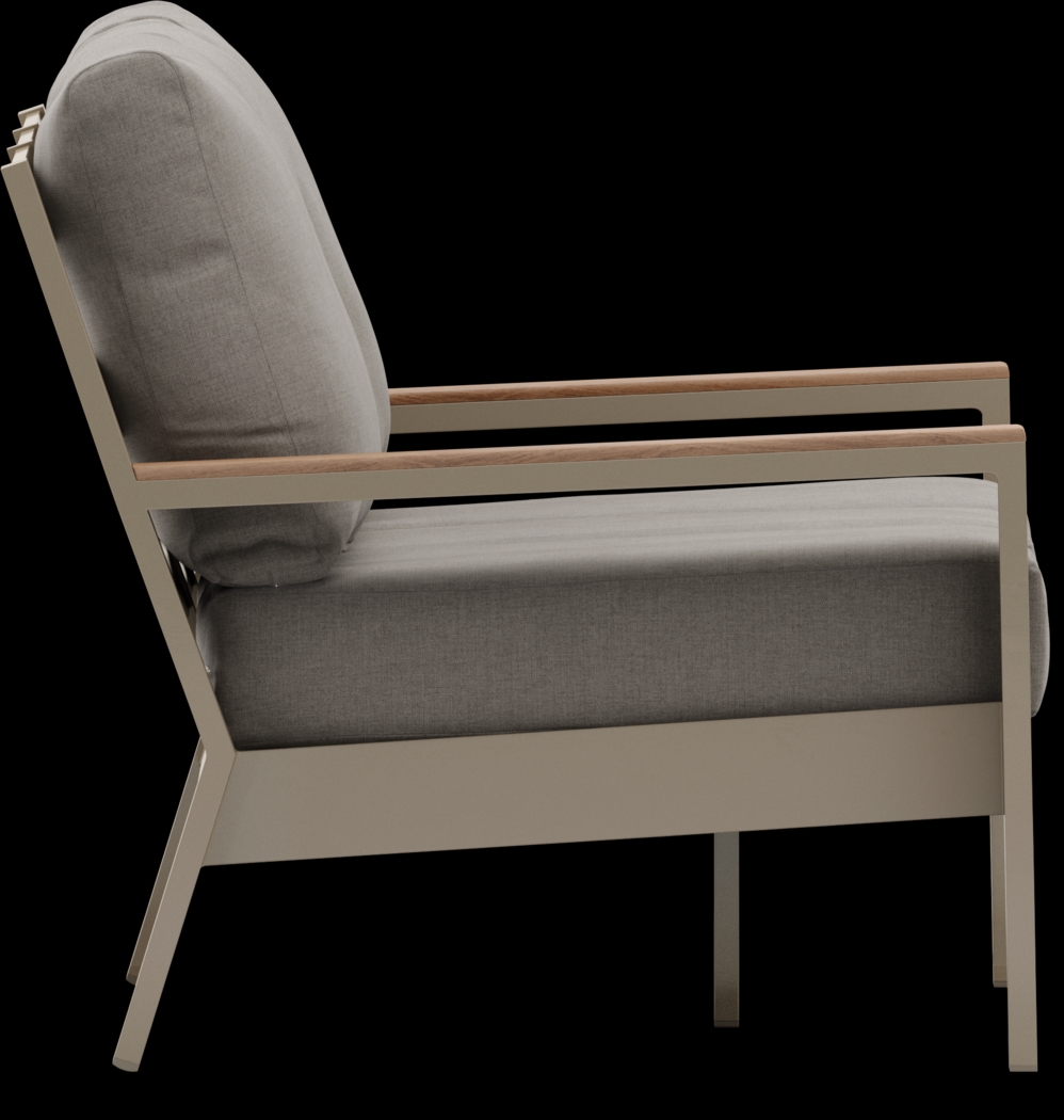 Solana Taupe 4 Pc Outdoor Sofa Seating Set With Mushroom Cushions - Thumbnail - Image 4