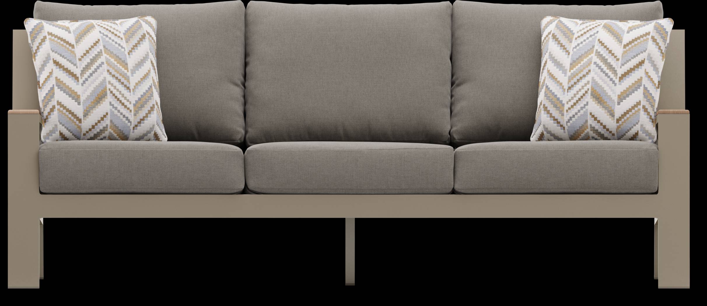 Solana Taupe 4 Pc Outdoor Sofa Seating Set With Mushroom Cushions - Thumbnail - Image 2