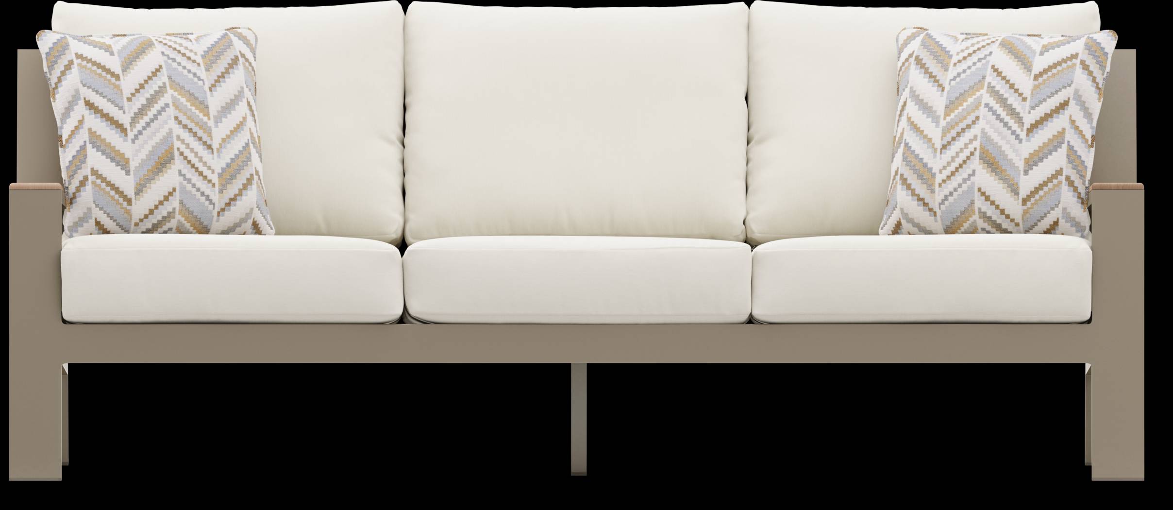 Solana Taupe 4 Pc Outdoor Sofa Seating Set With Natural Cushions - Thumbnail - Image 2