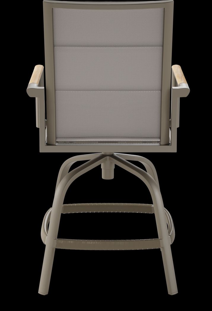 Solana Taupe Outdoor Swivel Balcony Stool - Thumbnail - Image 4