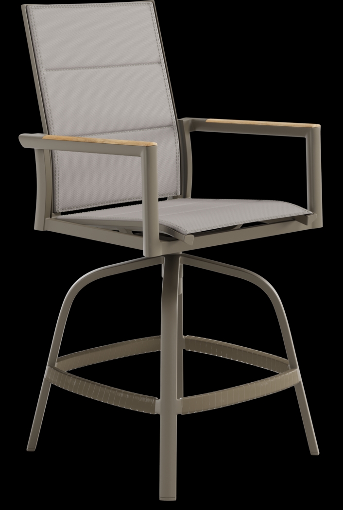 Solana Taupe Outdoor Swivel Balcony Stool - Thumbnail - Image 1