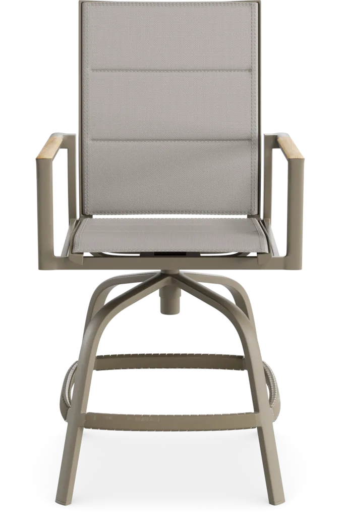 Solana Taupe Outdoor Swivel Balcony Stool - Thumbnail - Image 3