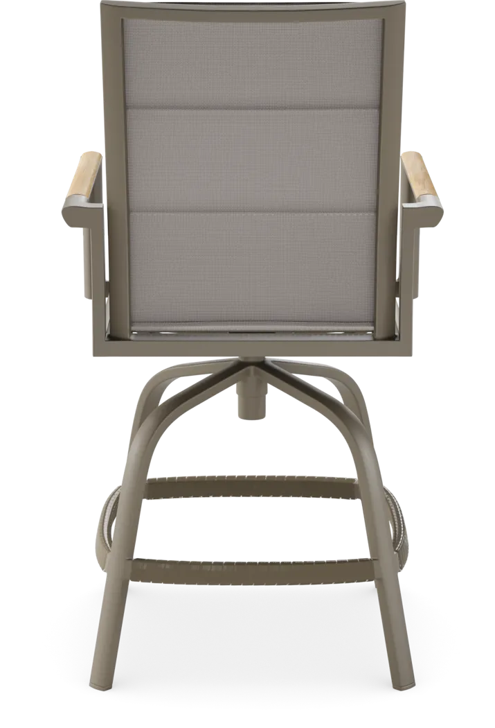 Solana Taupe Outdoor Swivel Balcony Stool - Thumbnail - Image 4