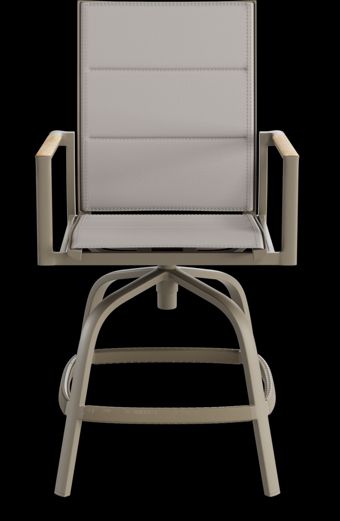 Solana Taupe 3 Pc Outdoor Balcony Dining Set with Swivel Stools - Thumbnail - Image 5