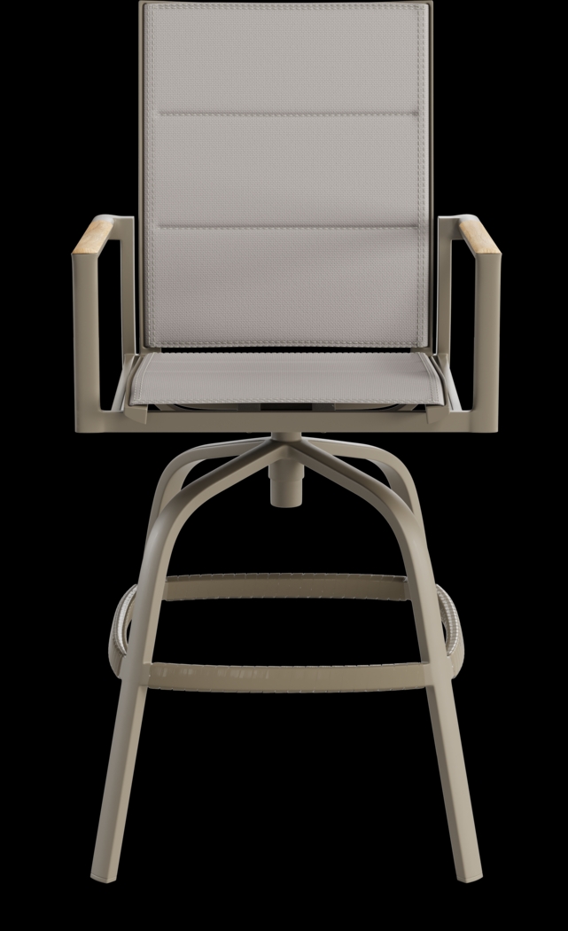 Solana Taupe Outdoor Swivel Barstool - Thumbnail - Image 2
