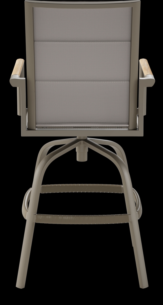 Solana Taupe Outdoor Swivel Barstool - Thumbnail - Image 3