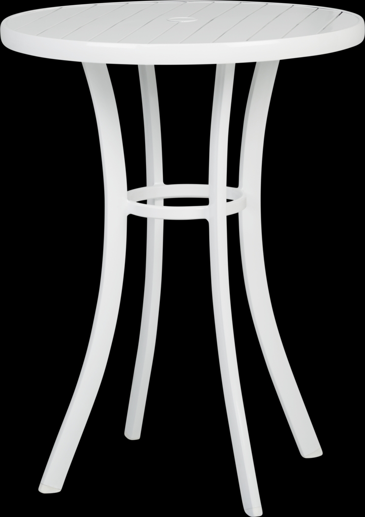 Solana White 32 in. Round Bar Height Outdoor Dining Table - Thumbnail - Image 1